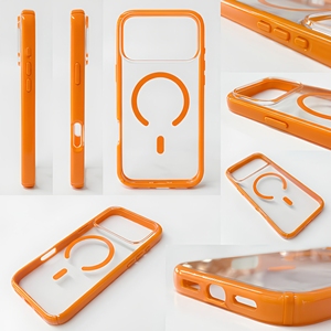 Coques de téléphone portable magnétiques transparentes orange personnalisées, étanches et antichoc, pour <span class=keywords><strong>iPhone</strong></span> 17 16 15 14 13 <span class=keywords><strong>12</strong></span> Pro Max – Vente en gros - Product Image 5