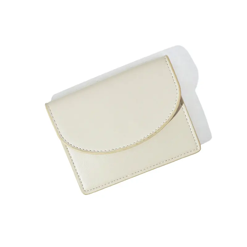 Tas wanita baru tas kartu warna Solid dompet portabel kompak PU dompet pendek uniseks indah praktis sederhana untuk wanita terbuka