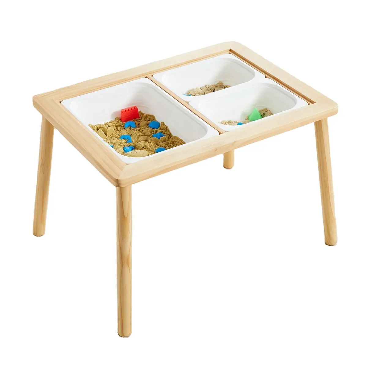 Asweet Mobilier de jeu en bois pour enfants, intérieur et extérieur, table de jeu Montessori sable et table sensorielle de l'eau pour enfants