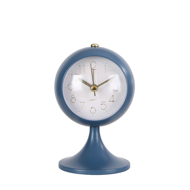 3inch Modern Metal Desk Alarm Clock Analog Wake up Light with Sunrise and Snooze Function Home Decor