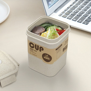 Wholesale Portable Large Capacity Non Disposable Microwaveable Wheat Straw Soup Cup With Lock Vented Lid - Product Image 3