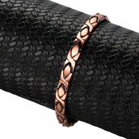 Gelang Anti Lelah Magnetik Satu Baris Tembaga Merah Murni Artistik Mode Retro Terlaris untuk Wanita, Model Ekor Ikan, Dapat Disesuaikan