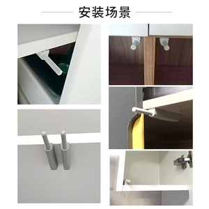 Interrupteur à bouton-poussoir sans poignée en alliage, mécanisme de rebond intégré pour portes d'armoires, mécanisme dissimulé à fermeture automatique, aimant puissant - Product Image 1