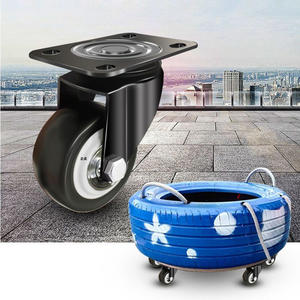 Juego de 4 ruedas giratorias para muebles con freno Ruedas de poliuretano PU Ruedas resistentes Ruedas giratorias de 2" - Product Image 6