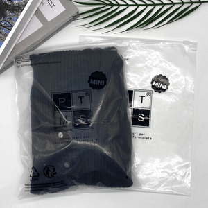Sac d'emballage plastique pour vêtements, avec fermeture éclair coulissante, imprimé sur mesure, givré, biodégradable, pour t-shirts et vêtements - Product Image 1