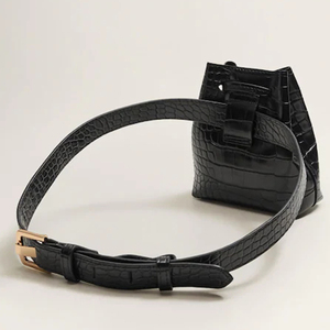 <span class=keywords><strong>Riñonera</strong></span> vegana personalizada de cuero negro para mujer, monedero, Mini <span class=keywords><strong>riñonera</strong></span> - Product Image 4