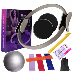 Essenziali palestra donna Pilates & <span class=keywords><strong>Yoga</strong></span> Kit allenamento a casa con palla Comfort e fascia di resistenza 8 Figure per Stretching - Product Image 5