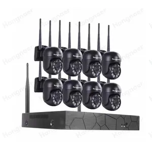 3MP 8CH Zwei-Wege-Audio Drahtlose Sicherheit CCTV-Kamerasystem Nachtsicht PTZ Wifi-Kamera NVR-Überwachungs kit