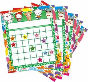 Lot de 80 tableaux de récompenses pour la salle de classe avec 2400 autocollants étoiles colorés en papier pour enfants et étudiants, pour l'enseignement en classe - Product Image 4