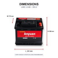 Batterie de voiture et camion L2400 12V 60Ah 500CCA sans entretien, au plomb pur, haute performance, pour SUV/Vans européens, OEM/ODM