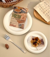 Sans BPA passe au micro-ondes 15 cm 20 cm grande et petite assiette de petit déjeuner de forme ronde en céramique assiette à gâteau assiette à dessert