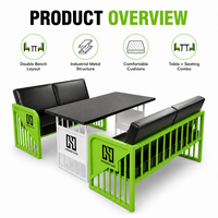 Ensemble de tables vertes avec panneaux latéraux de type conteneur pour l'aménagement des restaurants et salles à manger d'hôtel – Fournisseur Fabricant