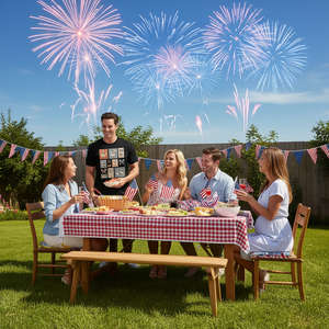 Camiseta Retro del 4 de julio con diseño de ganso y fuegos artificiales para el Día de la Independencia - Product Image 3