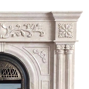 BOTON STONE Mármol <span class=keywords><strong>artificial</strong></span> Mantel blanco Chimenea Decoración Piedra Chimenea al aire libre - Product Image 4