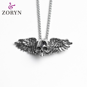 Colliers pendentifs en acier inoxydable, motif <span class=keywords><strong>épée</strong></span>, <span class=keywords><strong>bouclier</strong></span> <span class=keywords><strong>et</strong></span> crâne de guerrier médiéval, style punk gothique vintage, bijoux de mode en acier titane pour hommes - Product Image 5