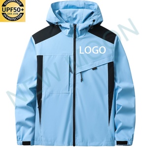 Customizable logo Autumn Stitching Hood Zip up <b>Lightweight</b> Windproof Men's Sports <b>Running</b> <b>Jacket</b> UPF50+ - Product Image 5