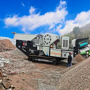 Impianto mobile cingolato completo del frantoio del macchinario di estrazione della ghiaia del basalto della roccia per la linea di frantumazione della pietra della cava