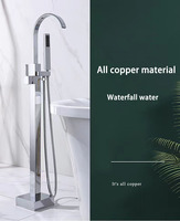 Robinet de baignoire monocommande de luxe finition or brossé, standard hôtelier 5 étoiles, en laiton massif avec valve en céramique et jet de pluie – Meilleures ventes