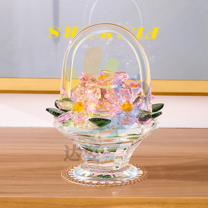 Cesta de flores de cristal Caja de flores de alto nivel de apariencia Ramo de flores Regalo de cumpleaños Red Rosa niña adorno de corazón - Product Image 4