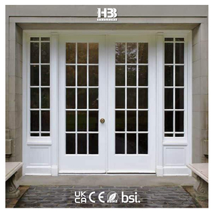 Puerta Francesa Doble de Diseño Moderno Australiano, Exterior de Madera Blanca para Hoteles, Partición de Apertura Lateral para Patio, Balcón de Casa - Product Image 1