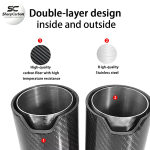 Tubo de Escape de Acero Inoxidable y Fibra de Carbono con Doble Salida de 80 mm, Puntas de Silenciador <span class=keywords><strong>M</strong></span> <span class=keywords><strong>Performance</strong></span> para <span class=keywords><strong>BMW</strong></span> <span class=keywords><strong>328i</strong></span> X6, Modificación de Punta de Silenciador para Automóvil - Product Image 3