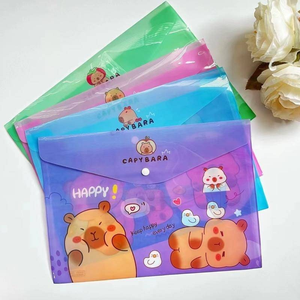 12 miếng capybara phim hoạt hình A4 tập tin Túi kiểm tra trong suốt giấy lưu trữ văn phòng phẩm túi PP khóa văn phòng thông tin tập tin Túi - Product Image 1