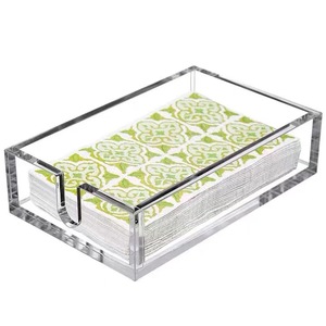 Thicken Clear Acrylic <strong>PaperTowel</strong> Dispenser Cocktail and Guest Napkin Holders for kitchen Table 9 Inc - Product Image 1