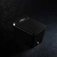 Cuvette de toilette carrée en céramique mate sans rebord, à double chasse intelligente, à poser au sol, avec télécommande, capteur au pied, chasse cyclonique S-Trap