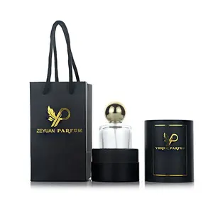 Bouteille de parfum vide en verre Transparent Oem de haute qualité, flacon de 50ml avec boîte-cadeau, sac-cadeau