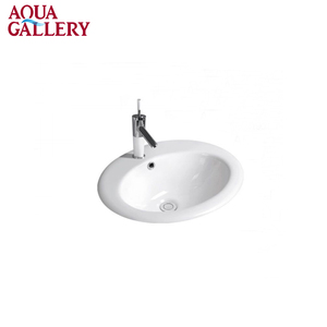 Évier en céramique émaillée blanche, <span class=keywords><strong>lavabo</strong></span> rond <span class=keywords><strong>de</strong></span> <span class=keywords><strong>salle</strong></span> <span class=keywords><strong>de</strong></span> <span class=keywords><strong>bain</strong></span> monté <span class=keywords><strong>sous</strong></span> le <span class=keywords><strong>comptoir</strong></span> - Product Image 2