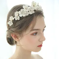 Brautkrone Tiara Handgemachte Braut Tiara Hochzeit Haarkrone Benutzer definierte Leder Stirnband Kronen für Frauen
