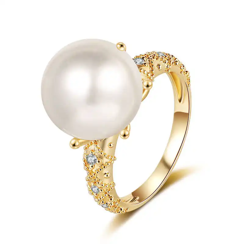 18K gold and natural diamond high-end natural pearl Women's pendant custom ring for men.