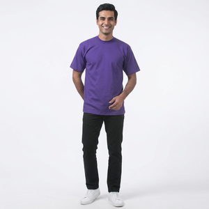 เสื้อยืดคอกลม แขนสั้น ทรงโอเวอร์ไซส์ ผ้าฝ้าย 100% สำหรับผู้ชาย สไตล์ลำลอง เหมาะสำหรับฤดูร้อน - Product Image 1