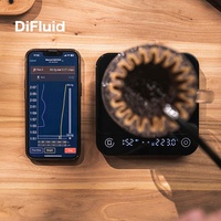 Báscula Digital para Preparación de Café DiFluid Microbalance Ti Precision, Color Negro, con Temporizador y Seguimiento por Aplicación Inteligente