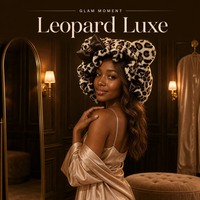 Bonnet de nuit de luxe réglable double couche en peluche avec nœud, imprimé léopard, en satin de soie réversible, pour femme, toutes saisons