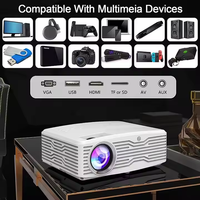 Projecteur portable mini HY300 Pro 4K LED Full HD avec Android 12, technologie 3D Ready, Smart WIFI, écran miroir