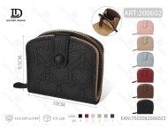 Women's <b>Card</b> <b>Holder</b> <b>Wallet</b> 4 Inch PU Leather Zipper Closure Minimalist Style - Product Image 1