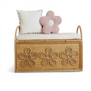 Viet Mai Lan Sustainable Rattan Trunk for Kids Handmade Flexible Wicker Toy <b>Storage</b> Box Lid Handles Precision-Made Lightweight - Product Image 1