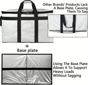 Food Distribution Insulated Cooler Bag Insulated Cold Meal Bag with Attached Bottom and Divider for Hot and Cold Food Outside - Product Image 4