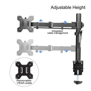 Dual LCD Monitor Laptop Stand Full Motion Gas Spring <b>Desk</b> Clamp Aluminum Steel Monitor Arm for <b>Computer</b> Dual Monitor Laptop - Product Image 5