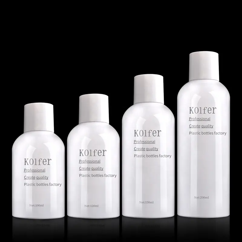 Luxus Kosmetik flasche 100ml 120ml 150ml 200ml Zylinder weiß PET Kunststoff Toner flasche Kosmetik verpackung