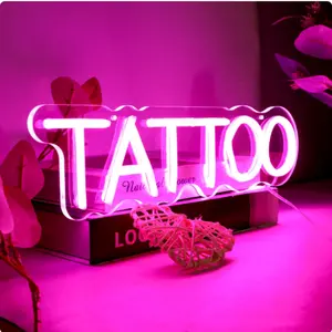 Custom Neon Sign Store Business Logo Design Tattoo Shop Led Light Up Sign Store Neon Light Sign For Wall Decoration