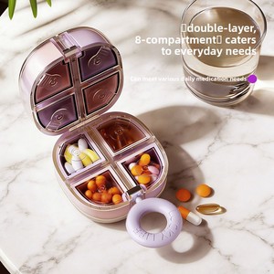 Portapillole Magnetico a Cubo LUCKY LIFE AL149, <span class=keywords><strong>Contenitore</strong></span> Portatile Diviso <span class=keywords><strong>per</strong></span> Tre Pasti al Giorno, Mini Porta <span class=keywords><strong>Medicinali</strong></span> da Viaggio - Product Image 2