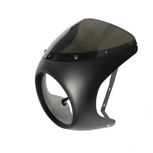 Cache-phare de <span class=keywords><strong>moto</strong></span> rétro <span class=keywords><strong>noir</strong></span> <span class=keywords><strong>brillant</strong></span> modifié, type « tête de cochon » - Product Image 1