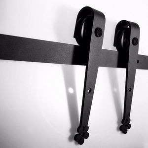 Modern Style Brass Steel Barn Door Hardware 7FT/7.5FT/9FT Satin Black Sliding Barn Door Plum Flow Shaped Track Outdoor Bedroom - Product Image 5