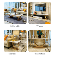 Table à manger carrée moderne de luxe en métal avec plateau en marbre, ensemble de 6 chaises pour la maison, l'hôtel, le restaurant, l'appartement, la villa et le parc