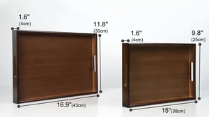 Bamboo Serving Tray with Handles Decorative Trays Platter Breakfast Tray in Bed Food Drinks Tray for <strong>Eating</strong>,Working Storing - Product Image 6
