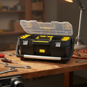 <b>Tool</b> <b>Box</b> With Detachable Organizer Black And Yellow <b>Storage</b> Compartment For <b>Tools</b> And Equipment - Product Image 3