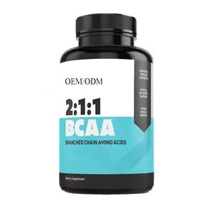 Cápsulas de BCAA de etiqueta privada OEM, aminoácidos esenciales de cadena ramificada amigables con Keto, 1000mg, 60 cápsulas - Product Image 1