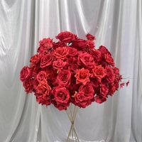 Boule de fleurs artificielles en rose rouge, centre de table pour décoration de mariage